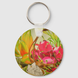 Porte-clés Tropical fruit watercolor still life art painting