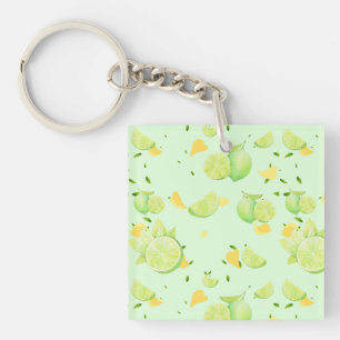 Porte-clés Tropical Green Citrus SUMMER Orange lemon Slice