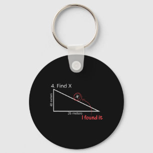 Porte-clés Trouvez X Prof de Maths Graphique Cadeau Sarcasiqu