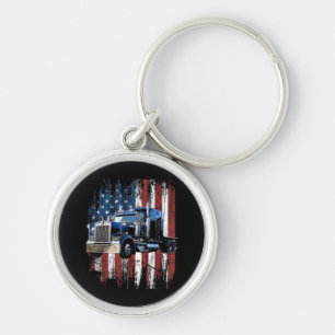Porte-clés Trucker American Flag Truck Driver Truck Driver Gi