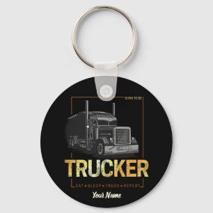Porte-clés Trucker Né Pour Être Chauffeur Camion semi-remorqu