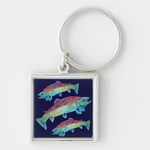 Porte-clés Truite d'aquarelle