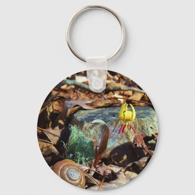 Porte-clés Truite jaune et prune Lily et Coquille d'escargot (Recto)
