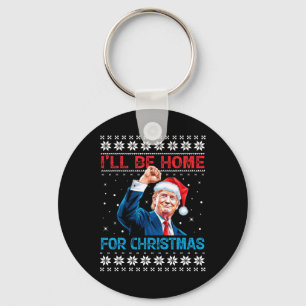 Porte-clés Trump 2024 Je serai à la maison pour Noël Père Noë