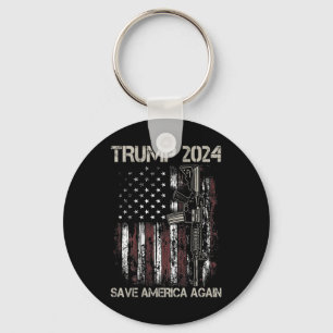 Porte-clés Trump 2024 Sauvez à nouveau l'Amérique un pistolet