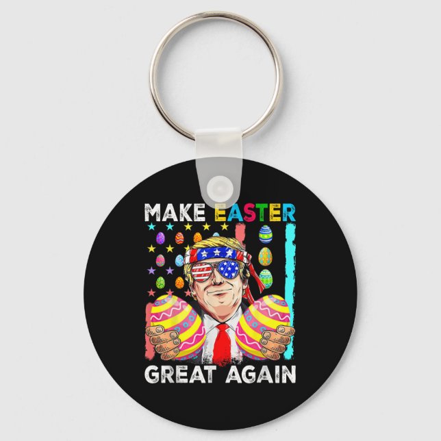 Porte-clés Trump amusant rendre Pâques grand à nouveau lapin  (Recto)