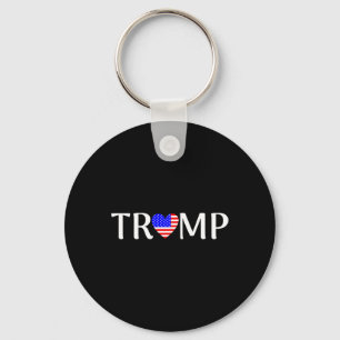Porte-clés Trump avec le cœur du drapeau des États-Unis