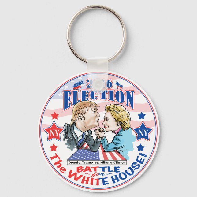 Porte-clés Trump contre Hillary 2016 (Recto)