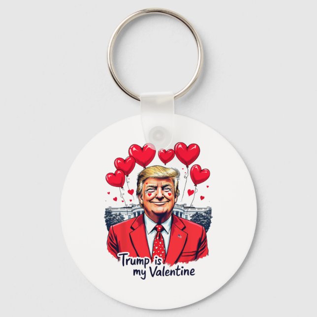 Porte-clés Trump est mon coeur de Saint Valentin drôle (Recto)
