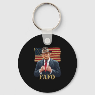 Porte-clés Trump Fafo F Around Find Out Drapeau Américain Vin