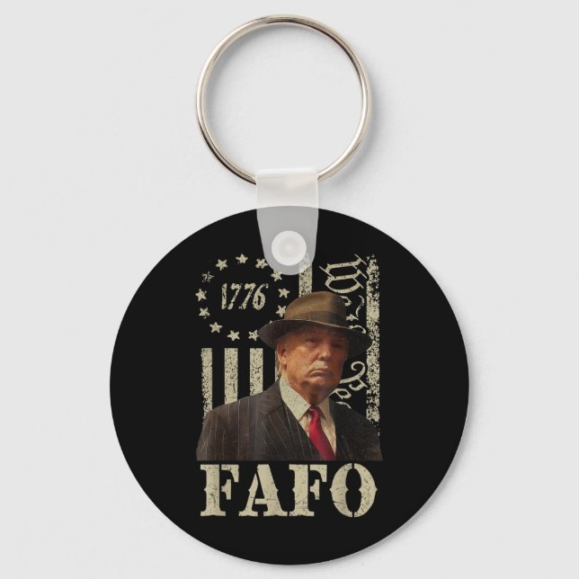 Porte-clés Trump Fafo, Retro Fafo Trump American Flag (Recto)