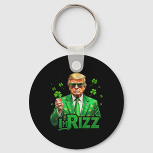 Porte-clés Trump Je suis Rizz Saint-Patrick Chanceux Shamrock
