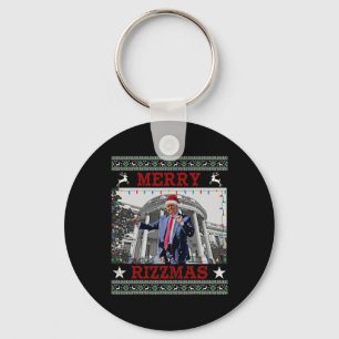 Porte-clés Trump Merrry Rizzmas Drôle Humoristique Danse Trum