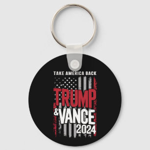 Porte-clés Trump Vance 2024 Drapeau américain Reprenez l'Amér