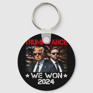 Porte-clés Trump Vance We Won Win Inauguration Day 2025 47th