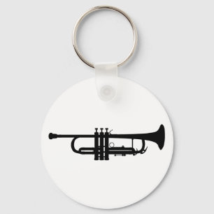 Porte-clés Trumpet Silhouette, instrument de musique en laito