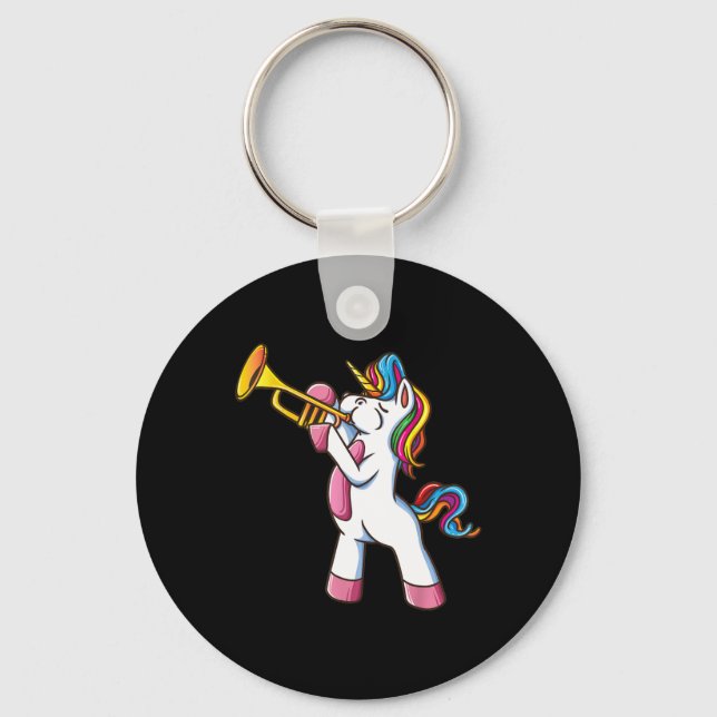 Porte-clés Trumpet Unicorn Marching Band And Jazz Player Gift (Recto)