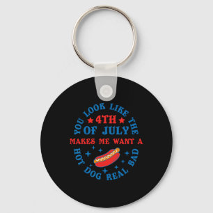 Porte-clés Tu As L'Air Du 4 juillet Hot Dog Hommes Américains
