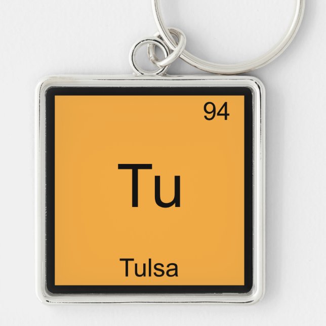 Porte-clés Tu - Tulsa City Chemistry Element Symbole T-Shirt (Devant)