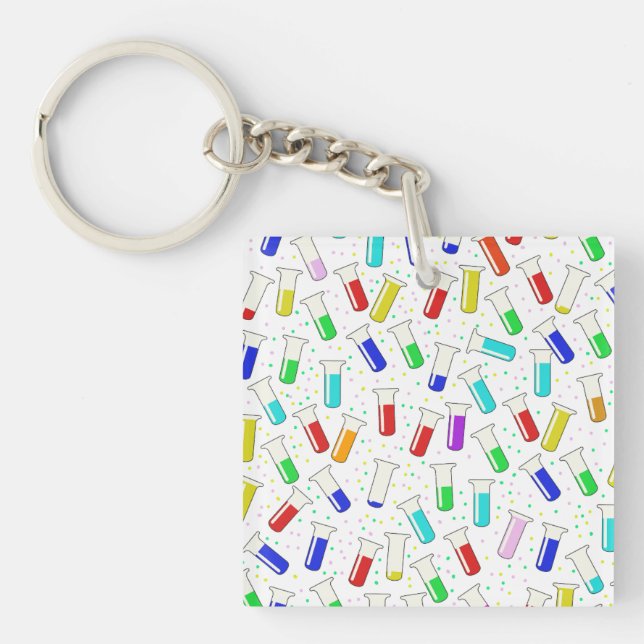 Porte-clés Tubes d'essai en verre de dessin (Devant)