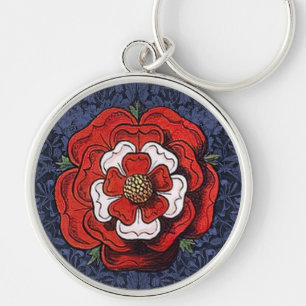 Porte-clés Tudor Rose rouge et blanc