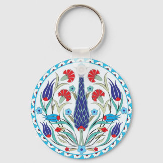 Porte-clés Tulipe Bleue design Turc Élégant