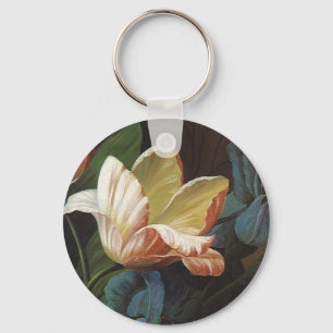 Porte-clés Tulipe de jardin vintage en fleurs, fleurs victori
