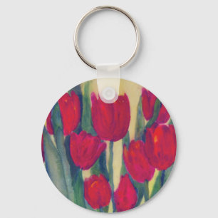 Porte-clés tulipe rouge