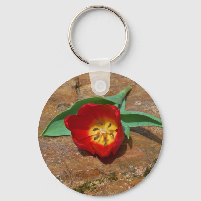 Porte-clés Tulipe rouge du printemps (Recto)