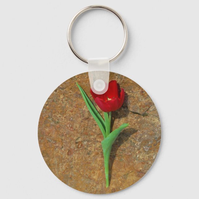 Porte-clés Tulipe rouge et jaune (Recto)