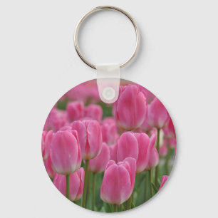 Porte-clés Tulipes à ressort rose