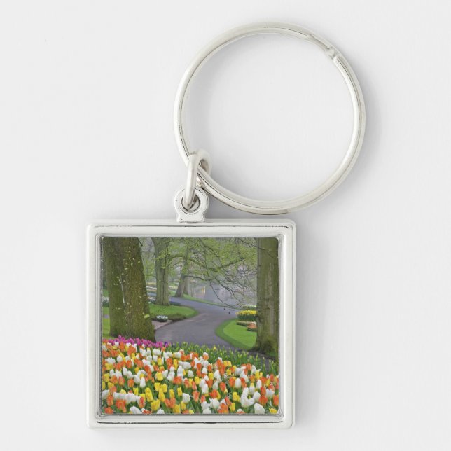Porte-clés Tulipes et route, Keukenhof Gardens, Lisse, (Devant)