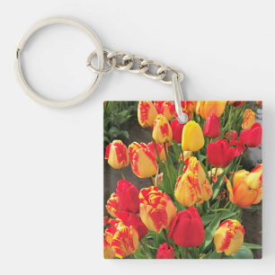 Porte-clés Tulipes jaunes et rouges