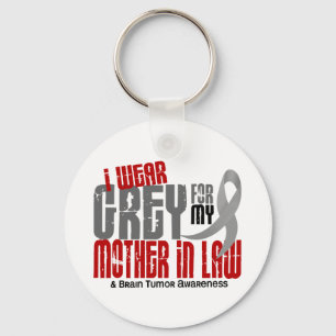 Porte-clés Tumeur cérébrale Je Porte Du Gris Pour Ma Belle-Mè