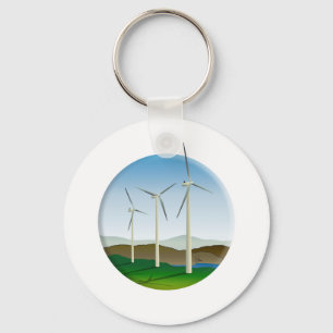 Porte-clés Turbine éolienne d'énergie verte