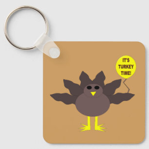 Porte-clés Turkey Time Thanksgiving Custom