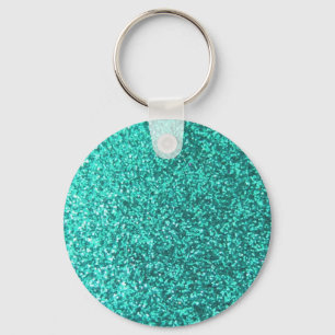 Porte-clés Turquoise faux faux glitter graphic