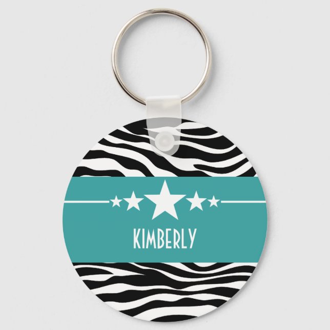 Porte-clés Turquoise Sassy Star Zebra Porte - clé (Recto)