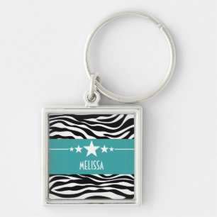 Porte-clés Turquoise Sassy Star Zebra Premium Porte - clé