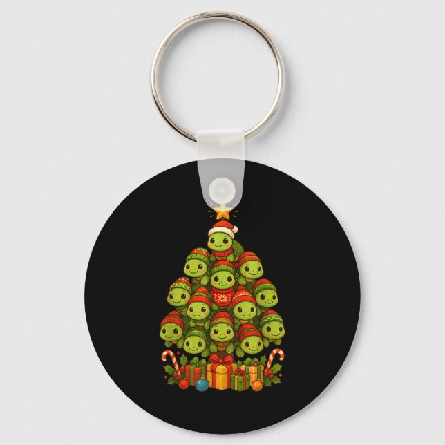 Porte-clés Turtle Christmas Tree Funny Turtle Xmas  (Recto)