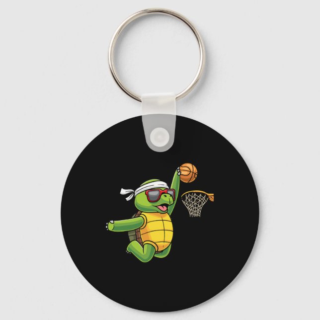 Porte-clés Turtle Jouer Basket Sports Sea Tortoise Jeu (Recto)