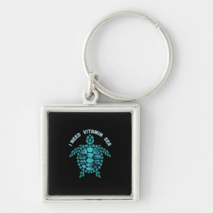 Porte-clés Turtle Lover   J'ai besoin de la mer de vitamine