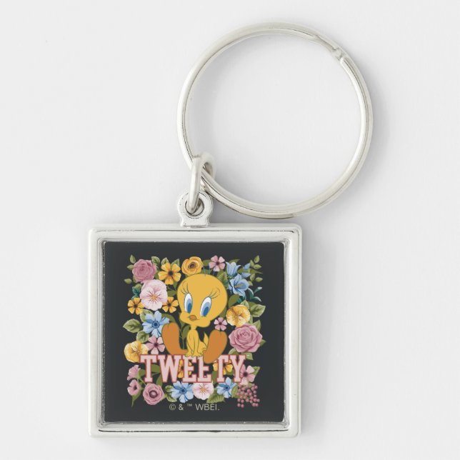 Porte-clés TWEETY™ Broderie Florale Graphique (Devant)