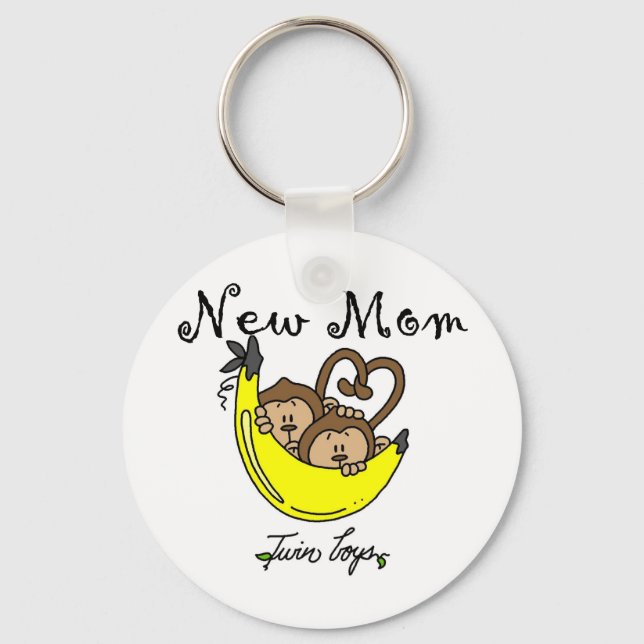 Porte-clés Twin Boys New Mom Tshirts et cadeaux (Recto)