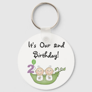 Porte-clés Twin Peas in a Pod 2e Anniversaire T-shirts et cad