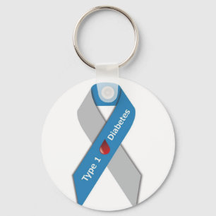 Porte-clés Type 1 Diabetes Awareness Ribbon