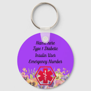 Porte-clés Type 1 ou 2 personnalisés par alerte florale