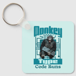 Porte-clés Type de singe, Code S'Exécute Drôle Développeur Fu