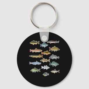 Porte-clés Types De Pêche Au Poisson D'Eau Douce