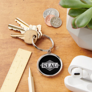 Porte-clés Typographie Art Déco argent vintage - Lu Rétro